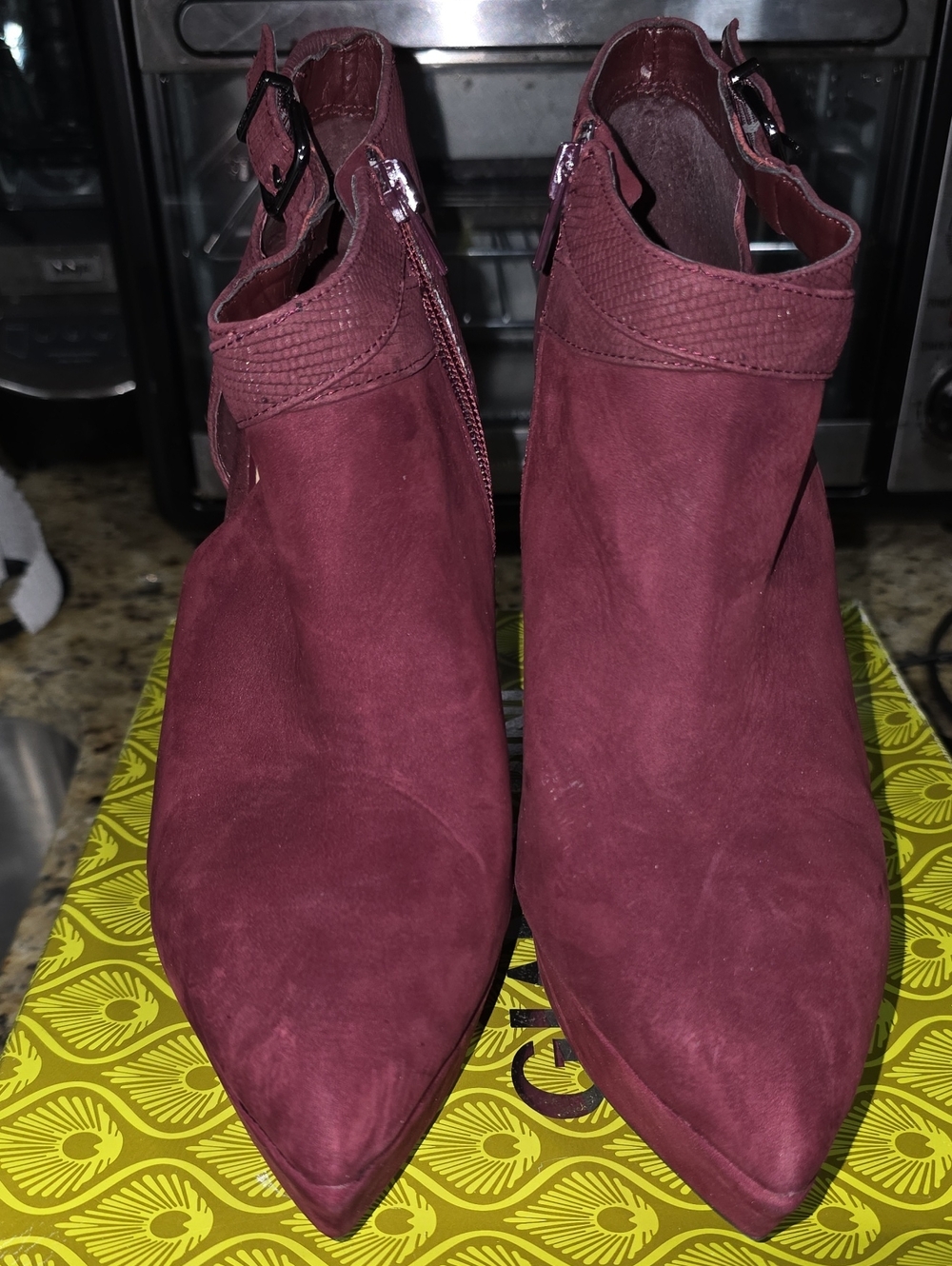 Gianni Bini Wine Pointed Toe Ankle Booties